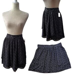 Gap Women's Black White Mini Skirt With Pockets Casual Travel Sz 12 Tall